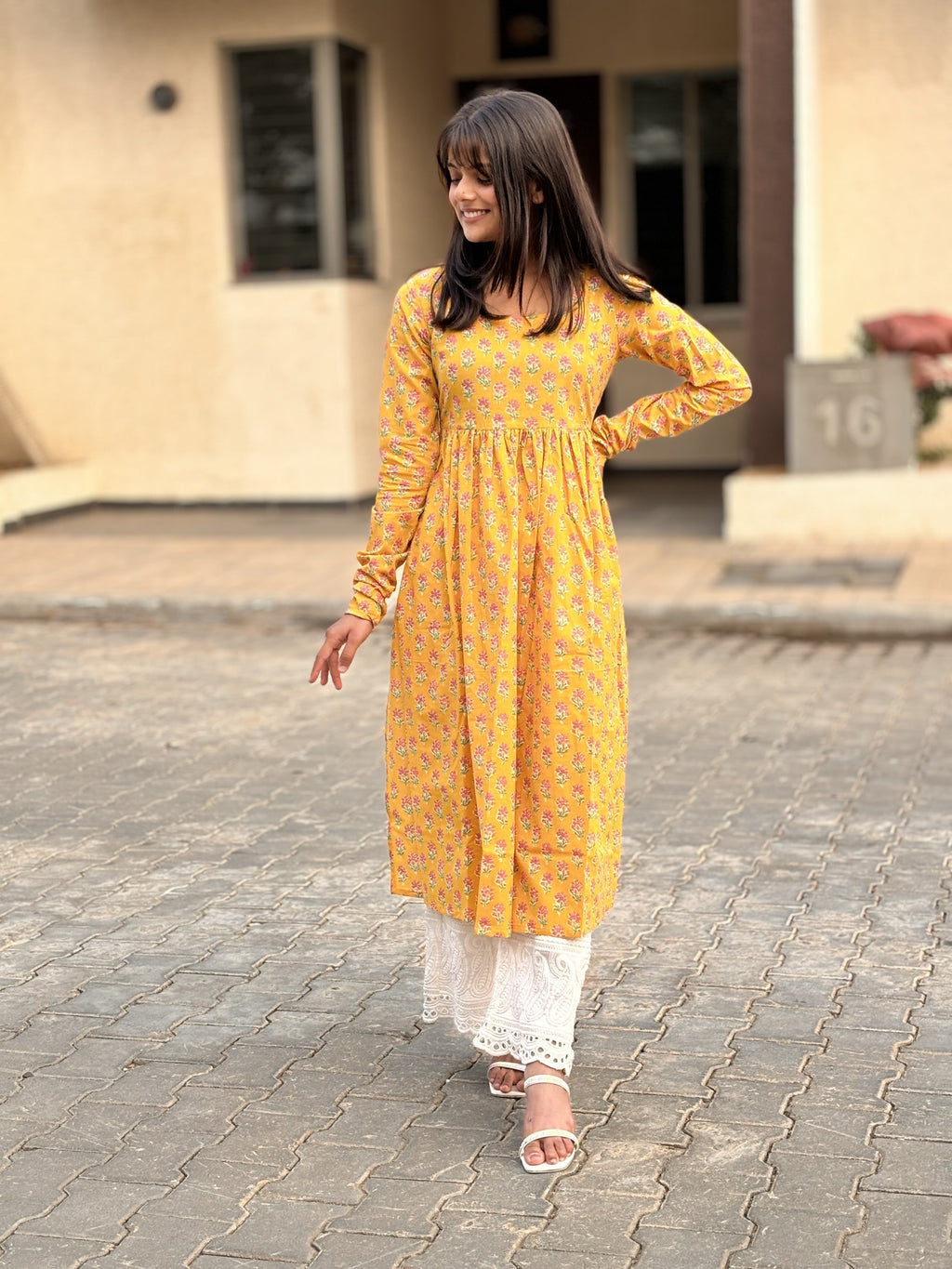 Haldi Ready Churidaar Sleeves Long Kurta