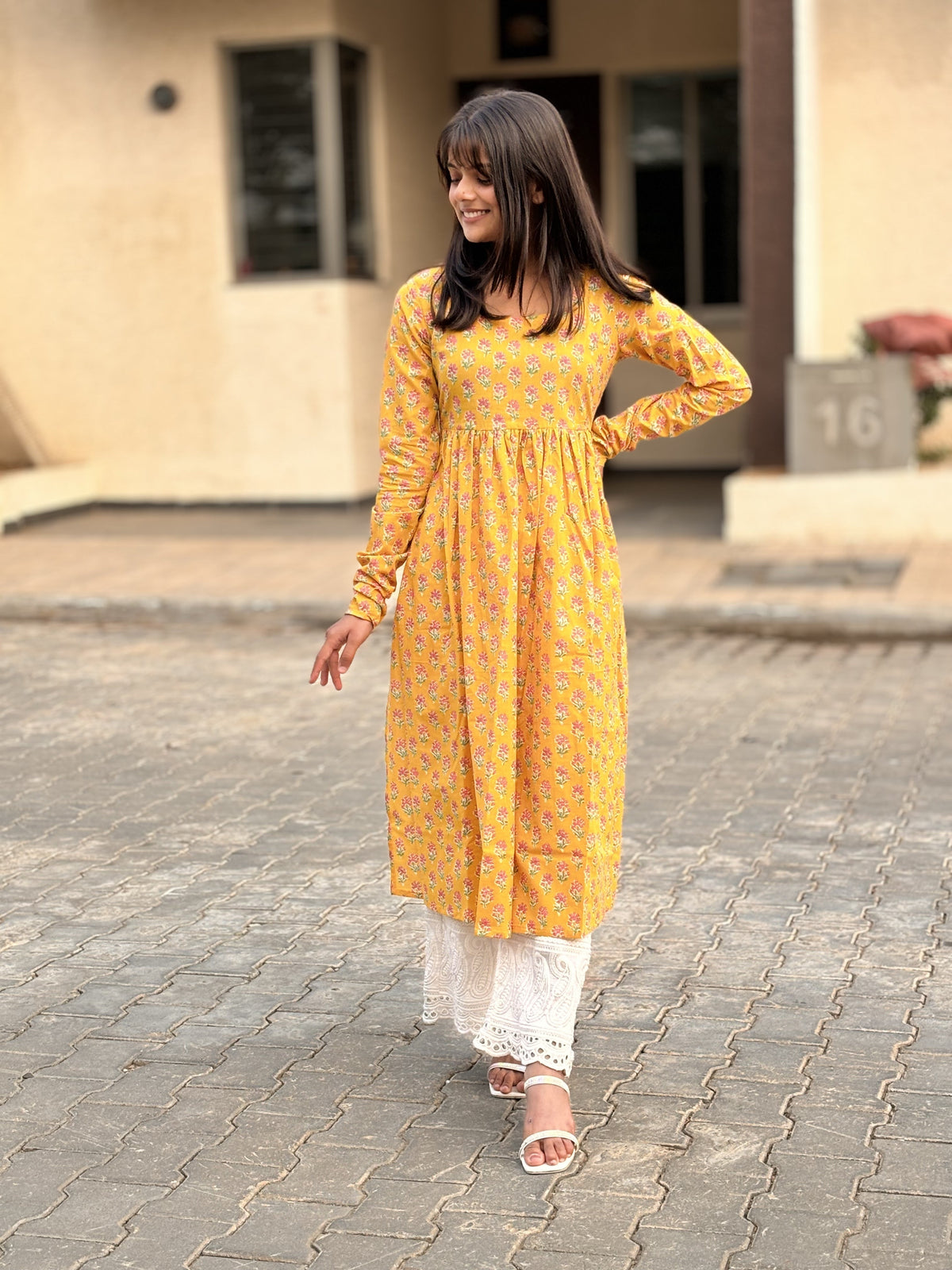 Haldi Ready Churidaar Sleeves Long Kurta