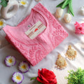 Pink Petal Harmony Chikankari Blossom Long Kurta