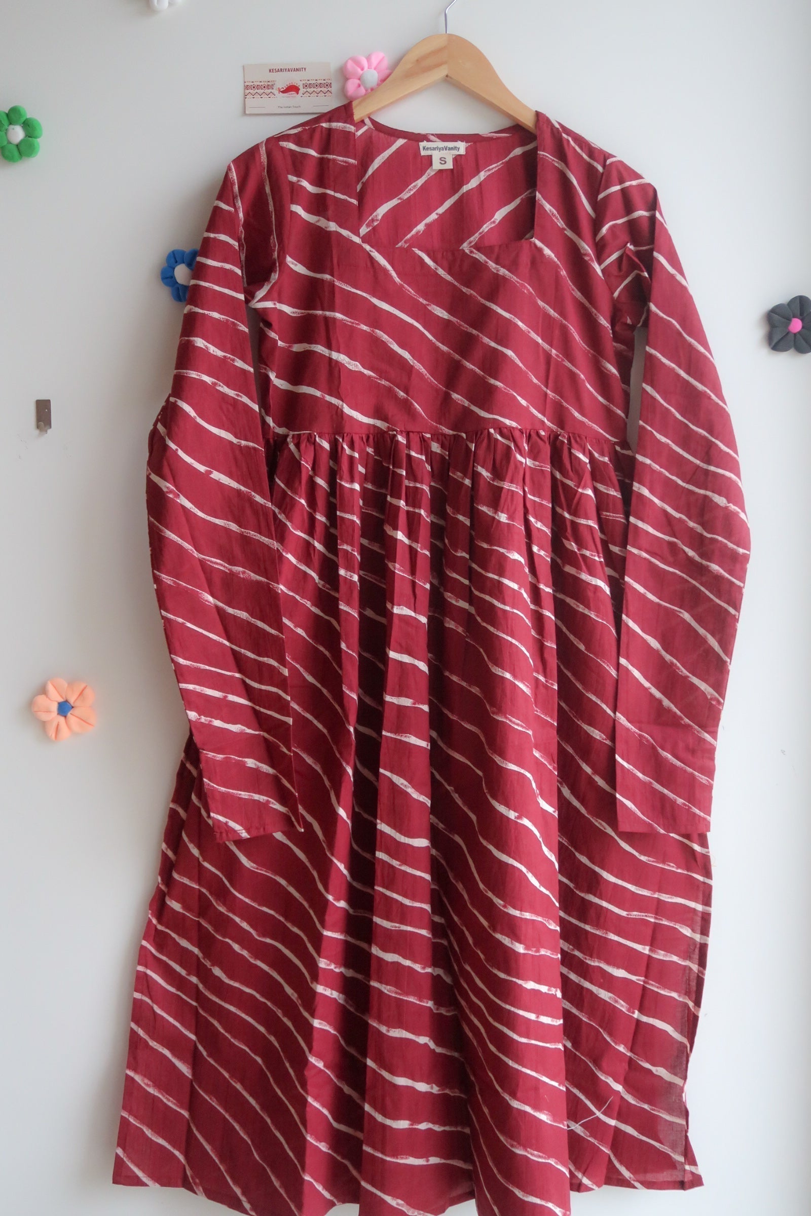 Rosewood Leheriya Churidaar Sleeves Long Kurta