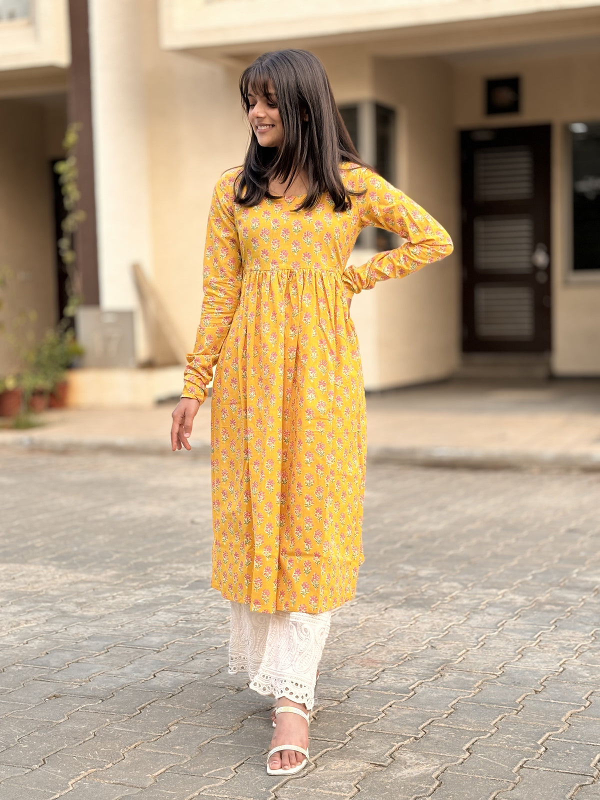 Haldi Ready Churidaar Sleeves Long Kurta