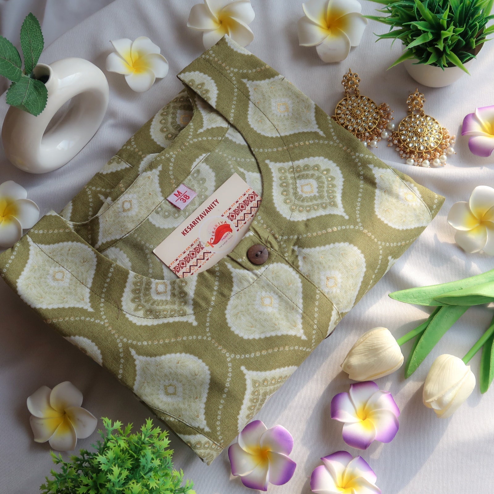 Enchanted Olive Canopy Long Kurta