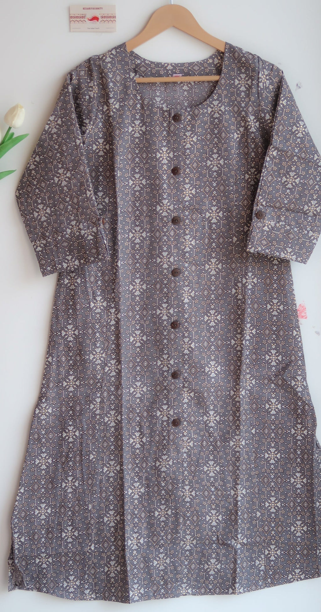 Grey Elegance Ensemble Monochrome Long Kurta