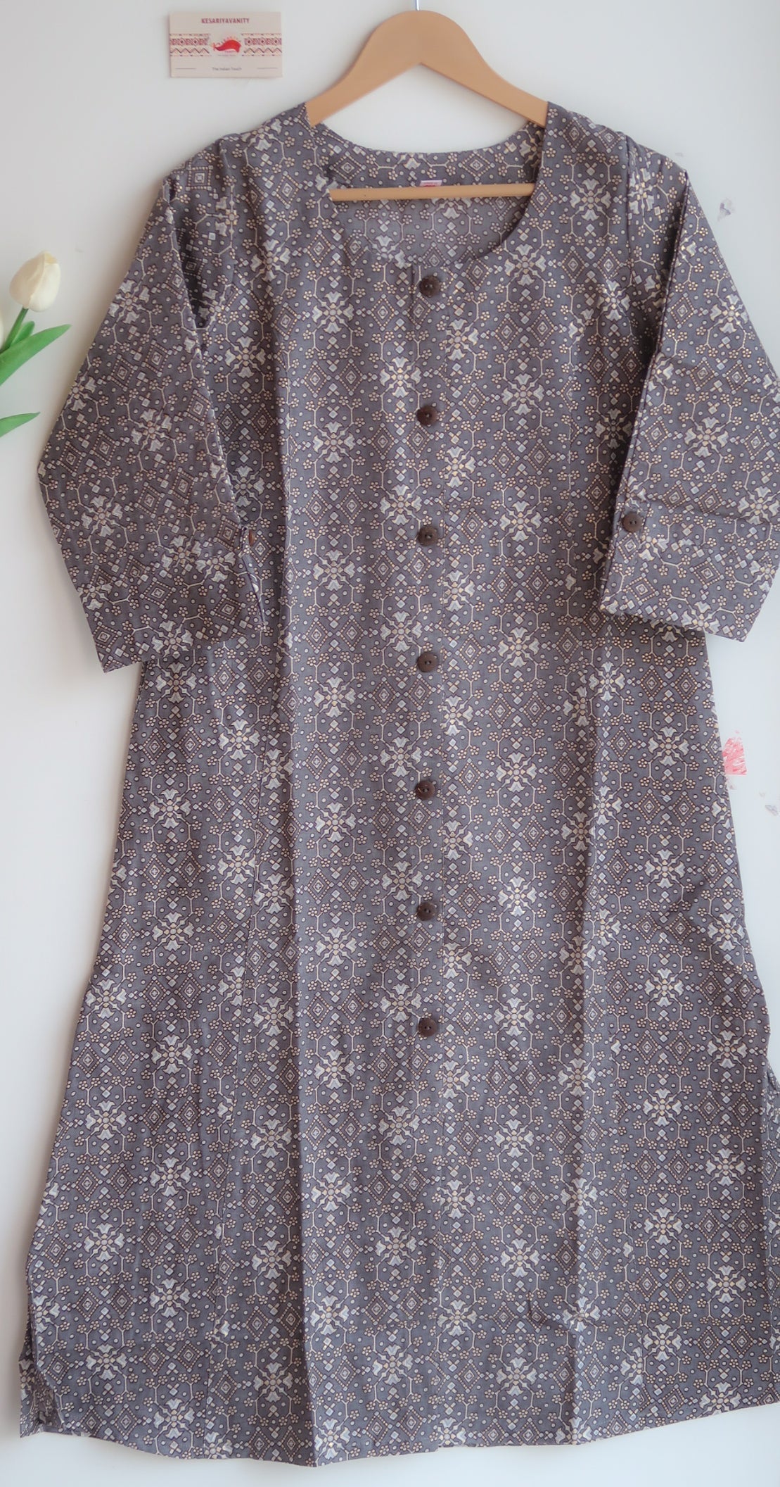 Grey Elegance Ensemble Monochrome Long Kurta