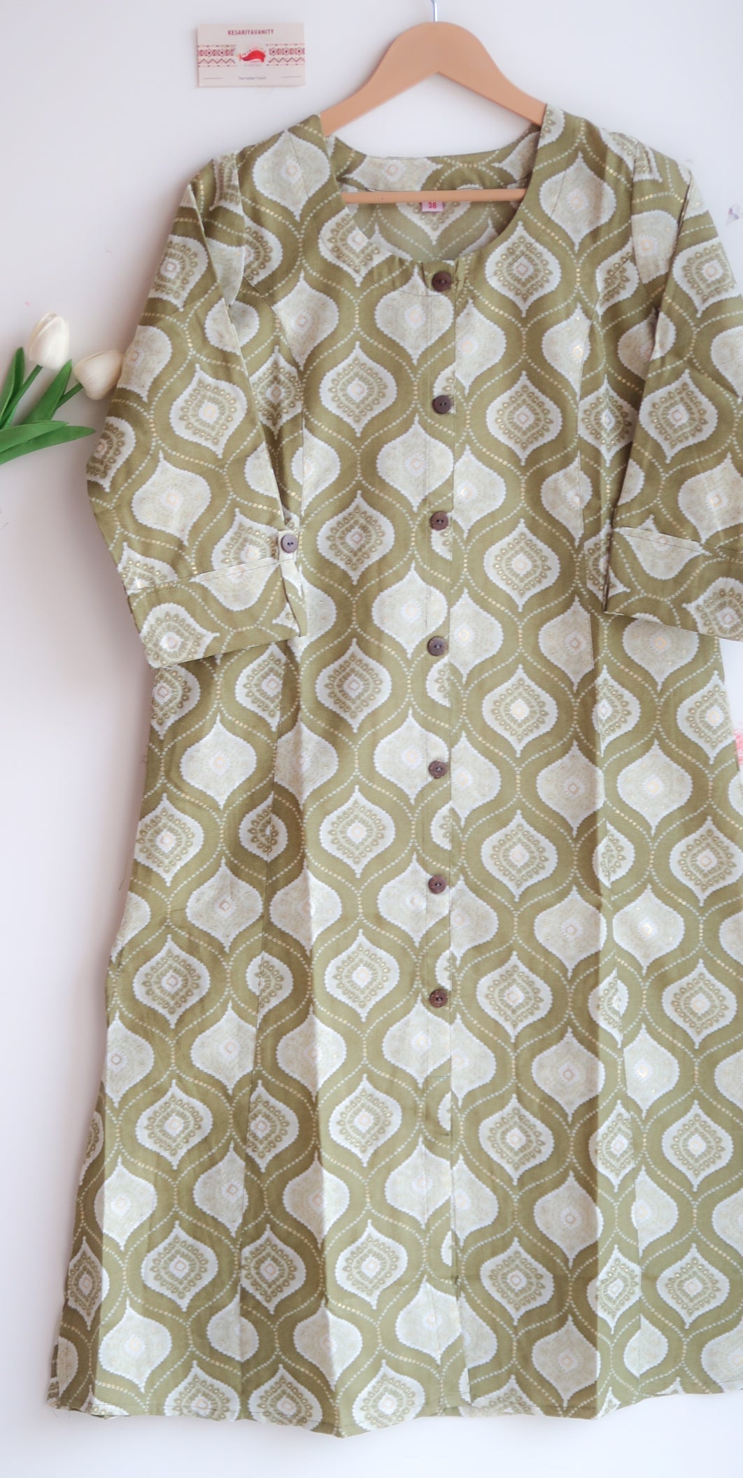 Enchanted Olive Canopy Long Kurta