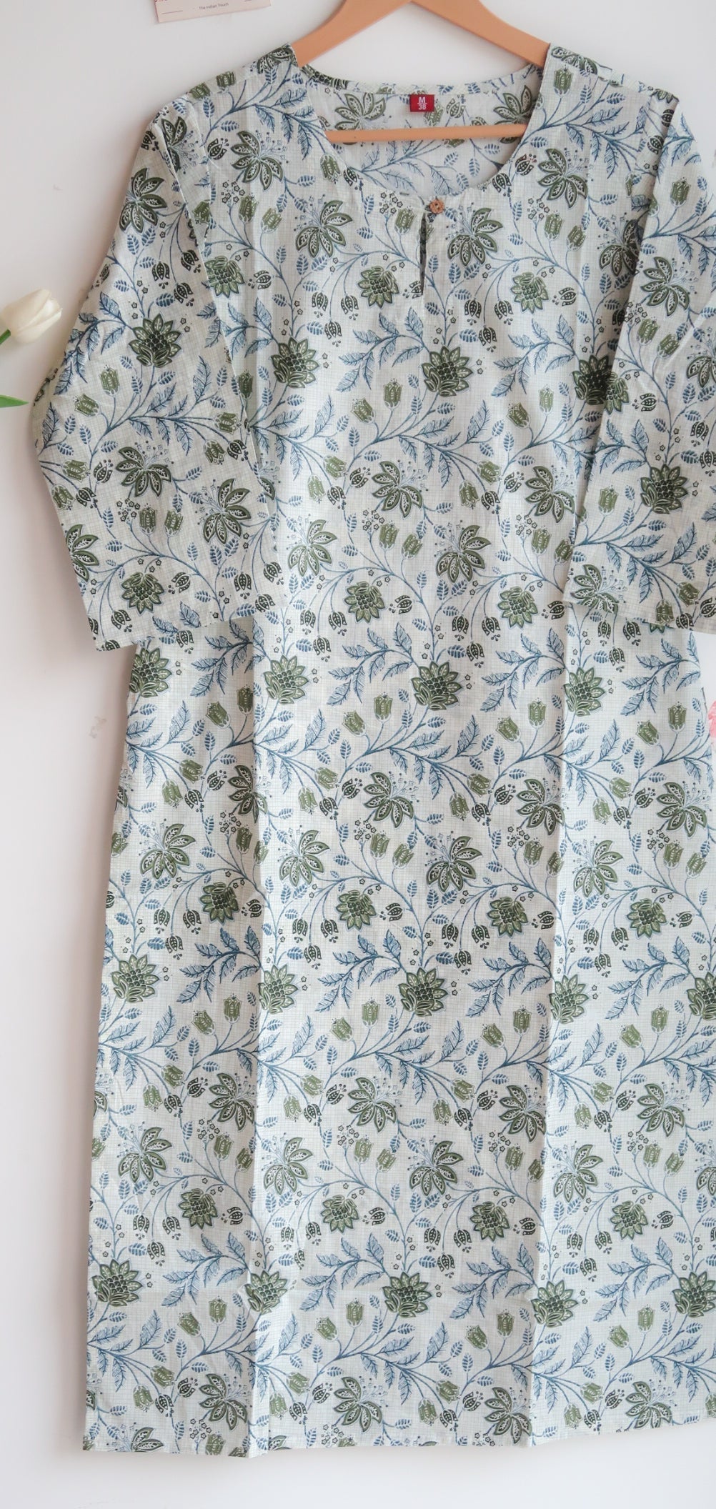 Leafy Verdant Harmony Botanical Bliss Long Kurta
