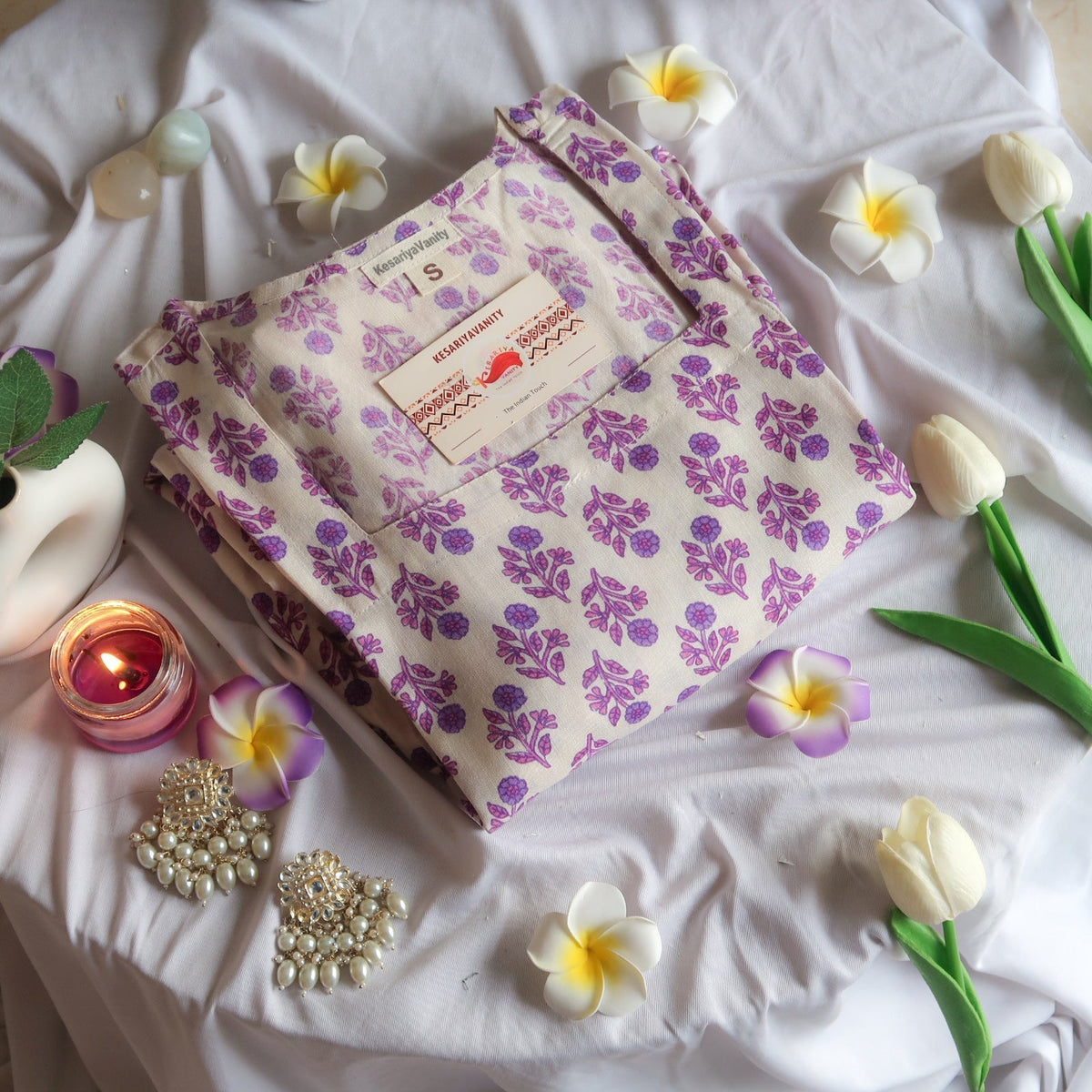 Lavender morning Churidaar Sleeves Long Kurta