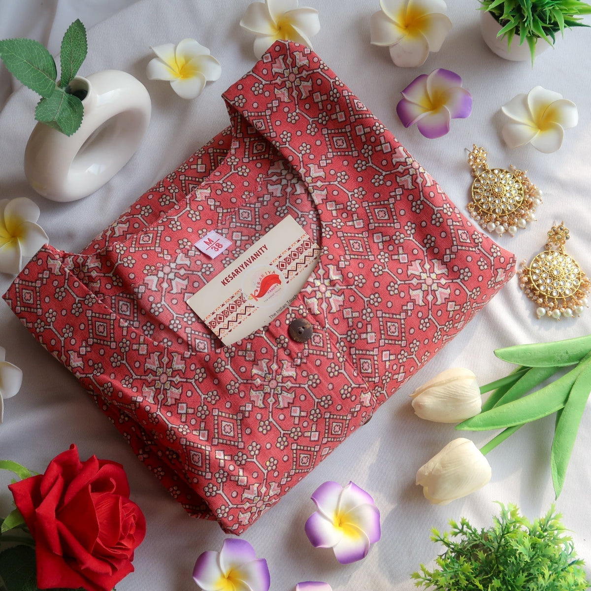 Scarlet Whispers Elegance Long Kurta