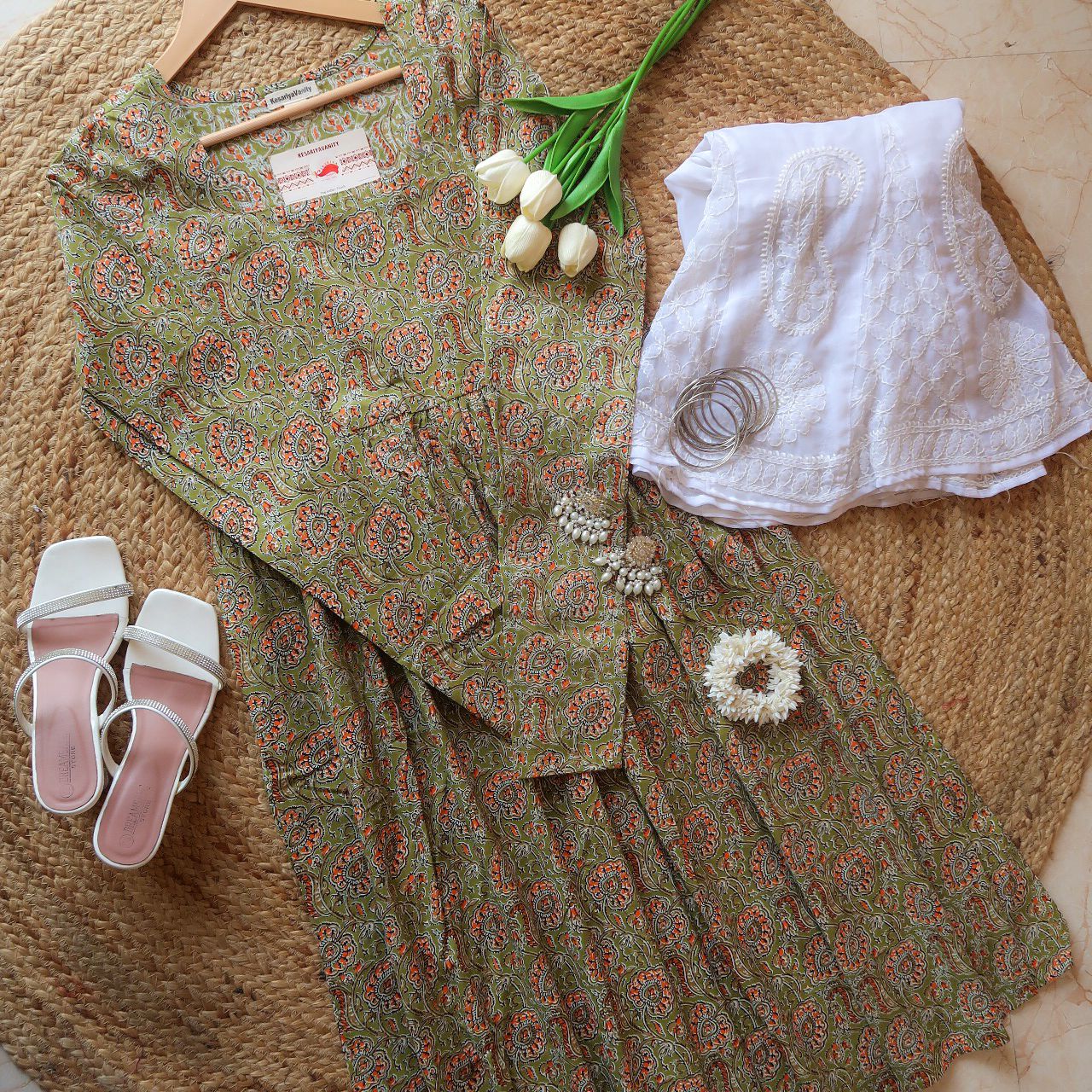 Pista Green Churidar Long Kurta - Vasant