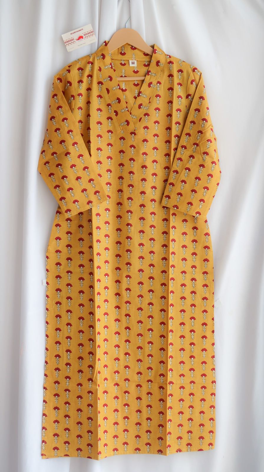 Caribbean Sunrise V-Neck Long Kurta