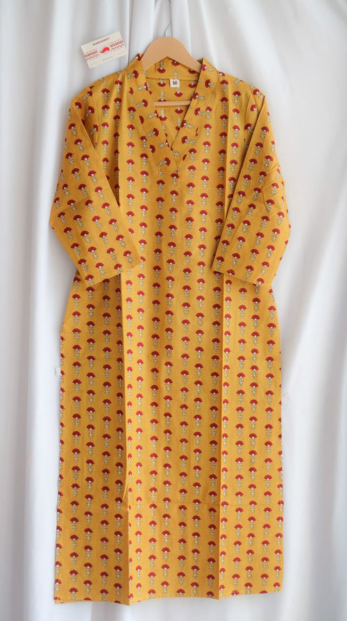 Caribbean Sunrise V-Neck Long Kurta