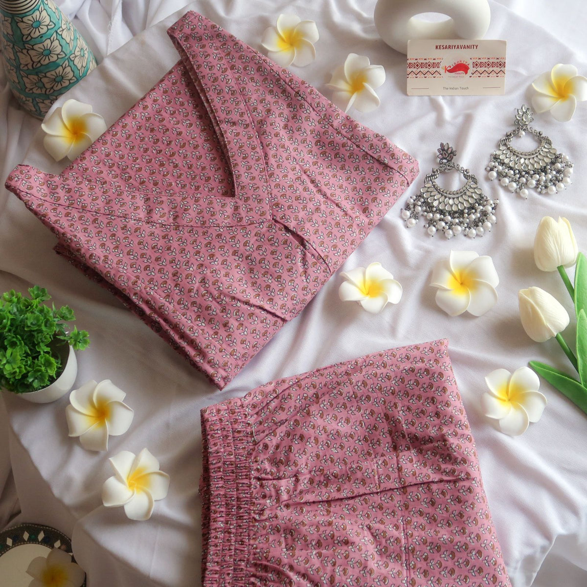 Mauve Pink Office/ Regular Wear Suit Set