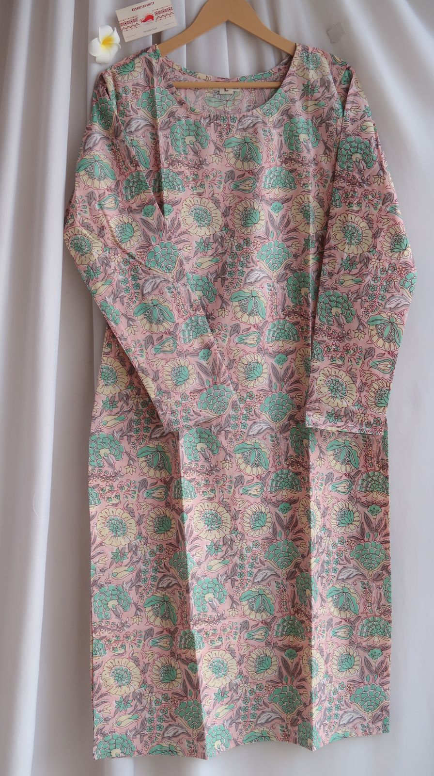 Pastel Petal full Sleeves Long Kurta