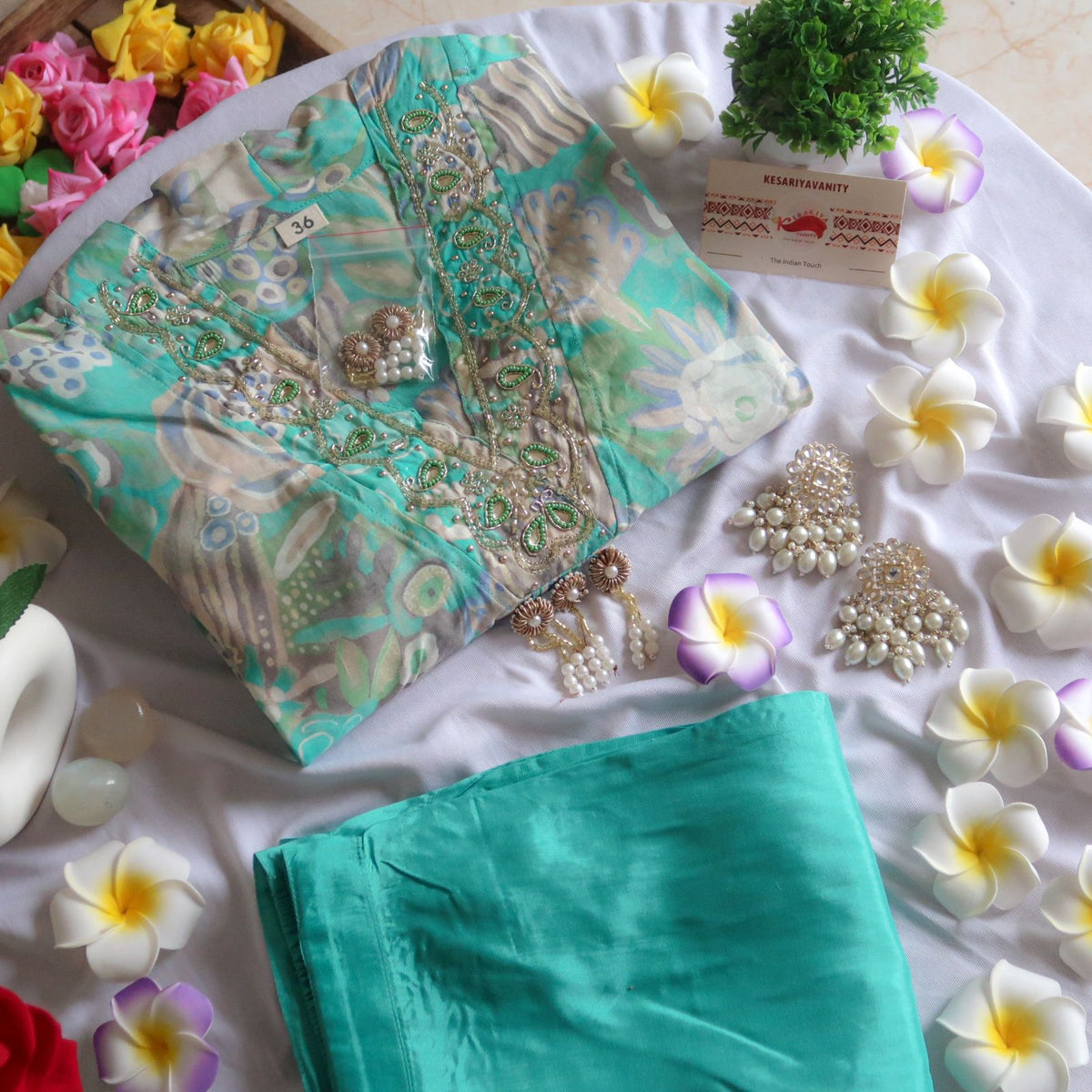 Turquoise Harmony Ensemble Suit Set