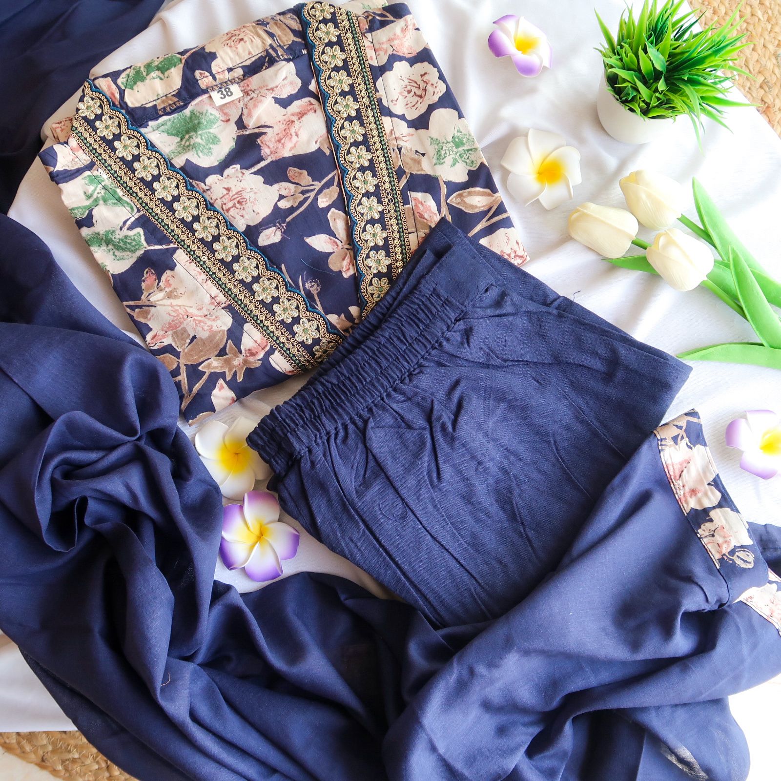 Enchanting Midnight Bloom Suit Set