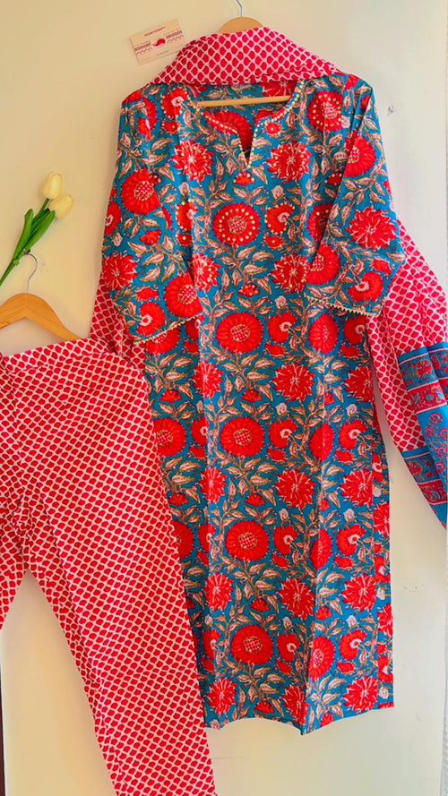 Blooms in Blue Elegance Suit Set