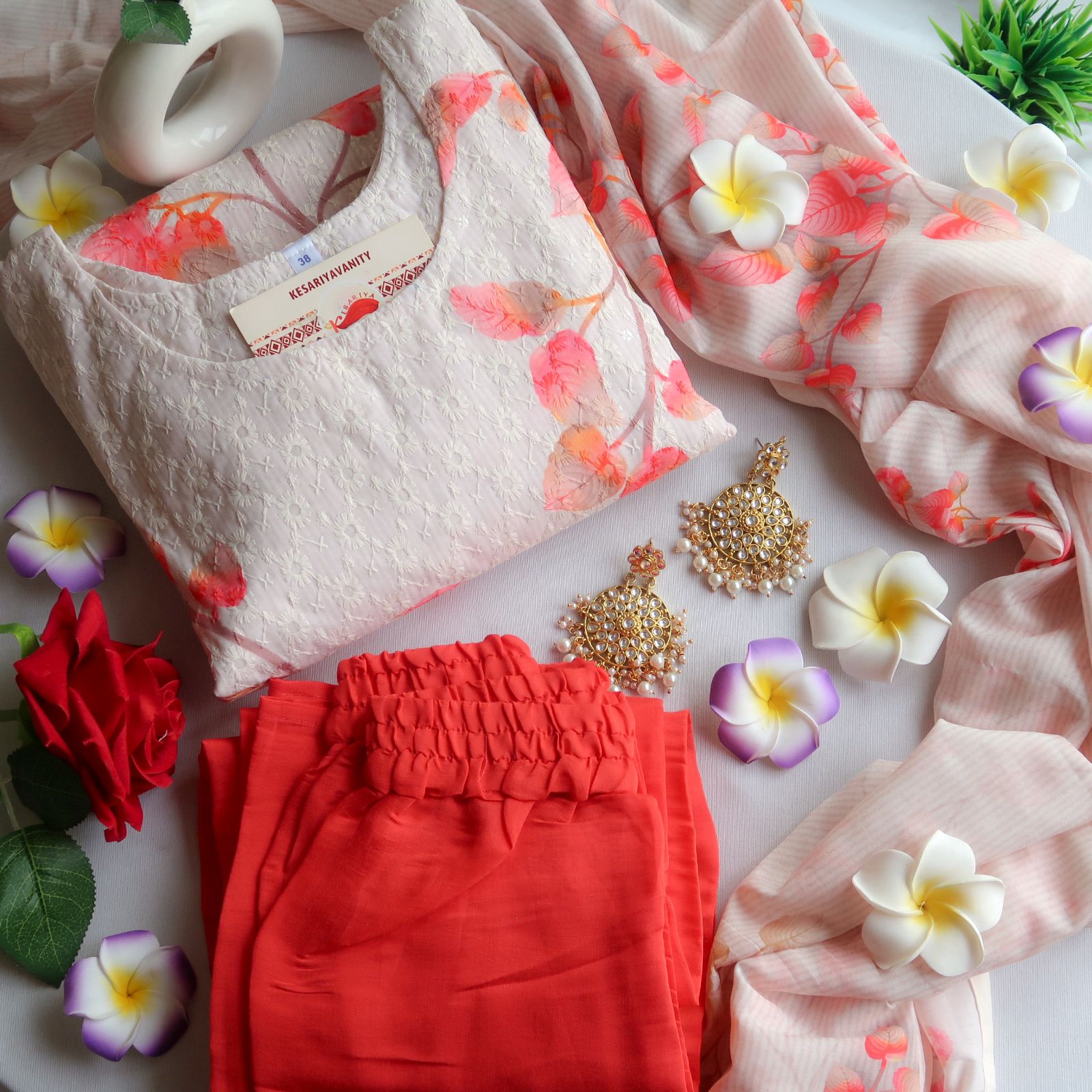 Ivory Embroidered Symphony Suit Set