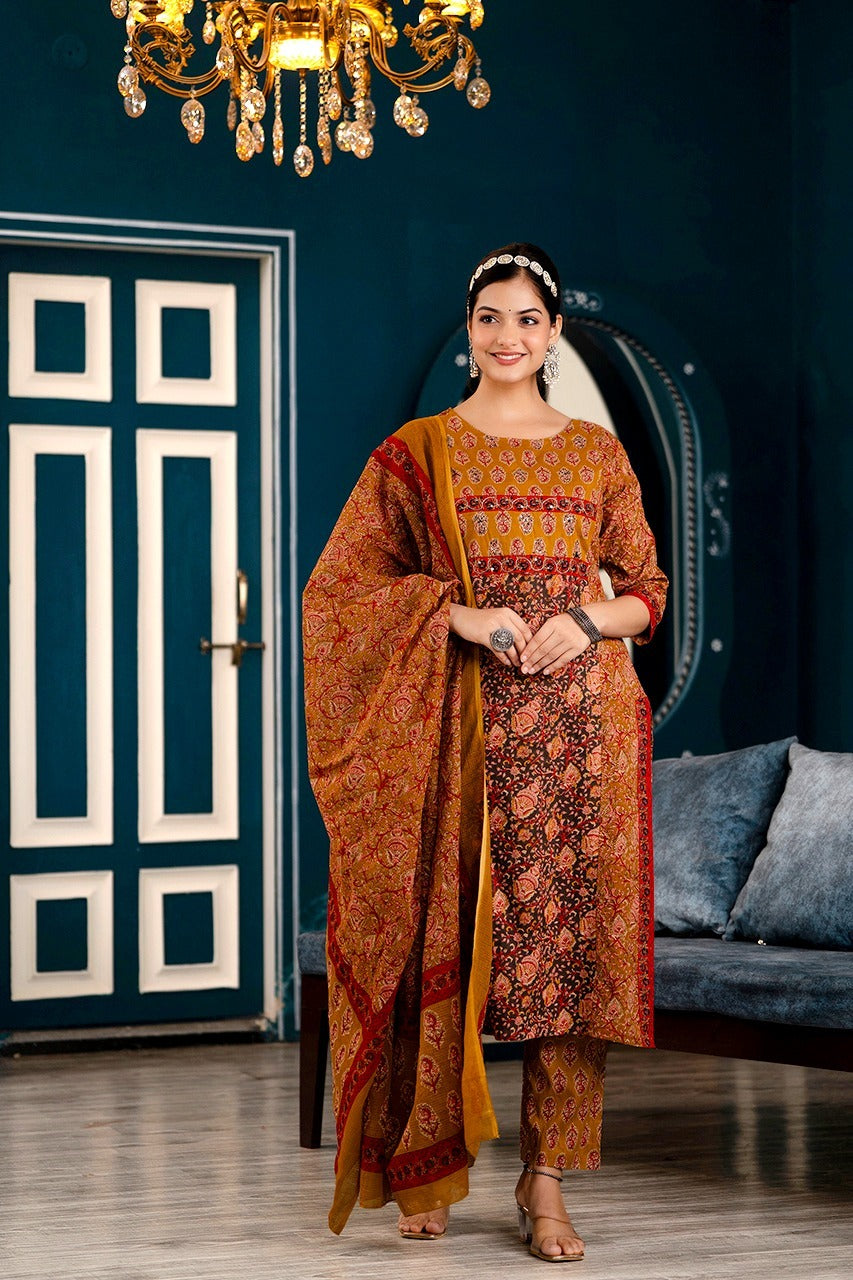 Golden Mosaic 3-piece Suit Set