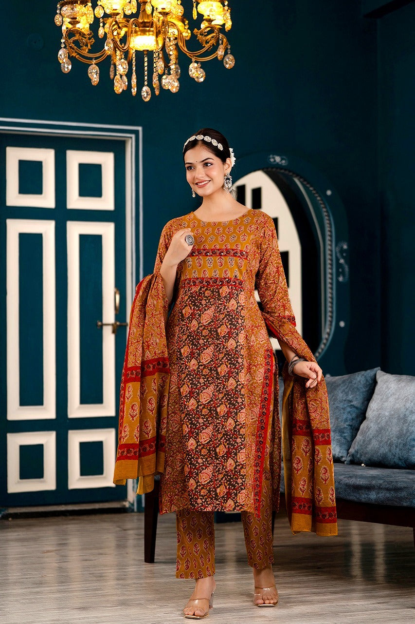Golden Mosaic 3-piece Suit Set