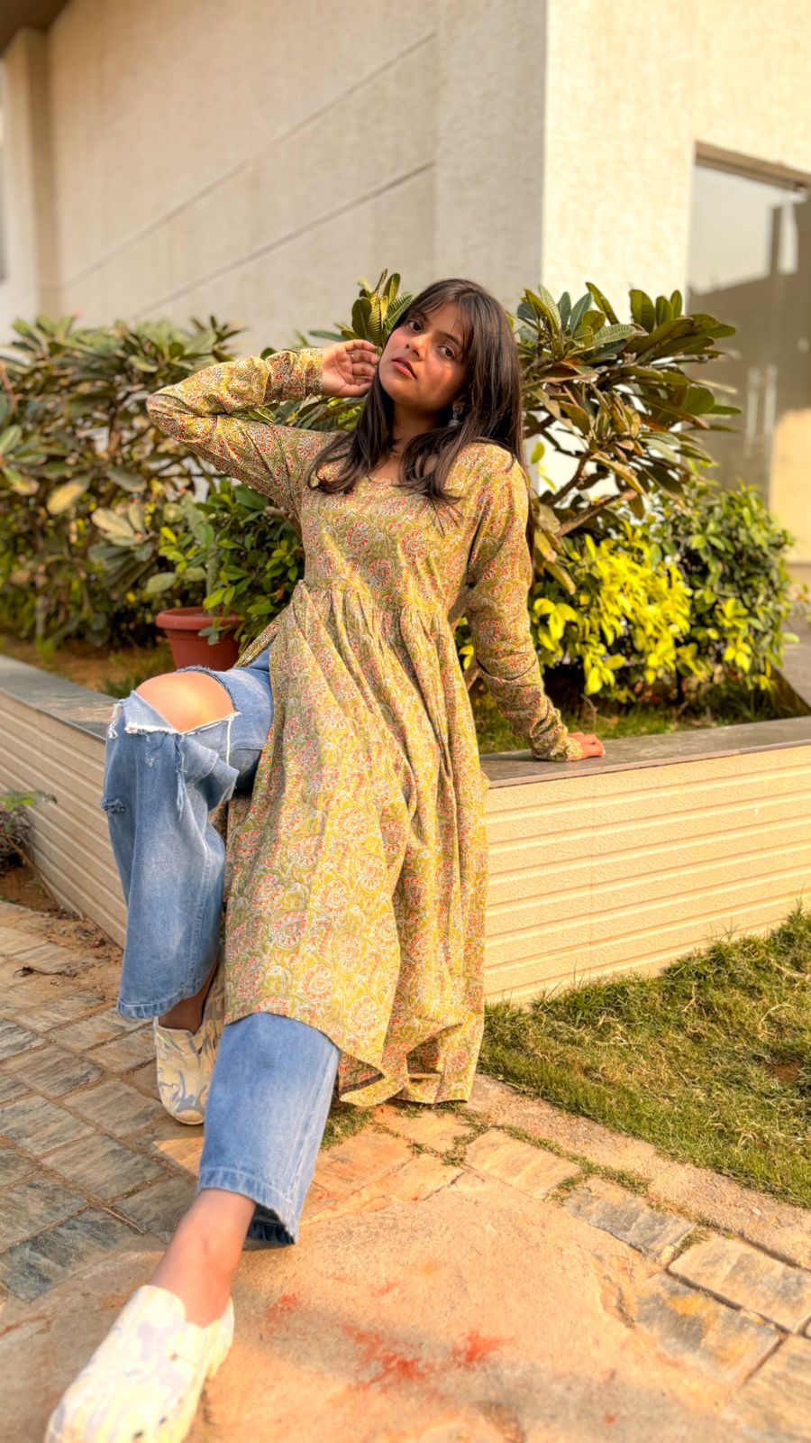 Pista Green Churidar Long Kurta - Vasant