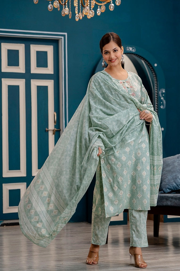 Mint Blossom 3-piece Suit Set