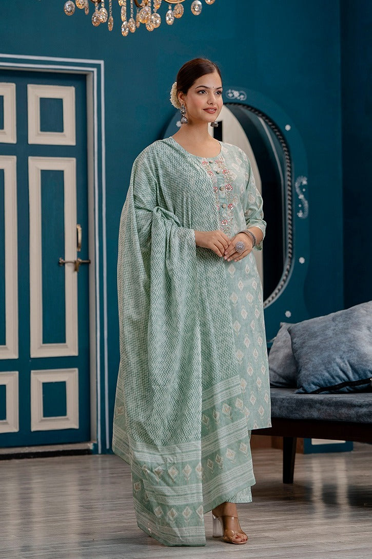 Mint Blossom 3-piece Suit Set
