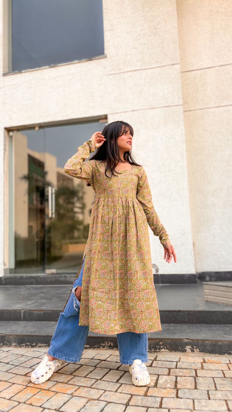 Pista Green Churidar Long Kurta - Vasant