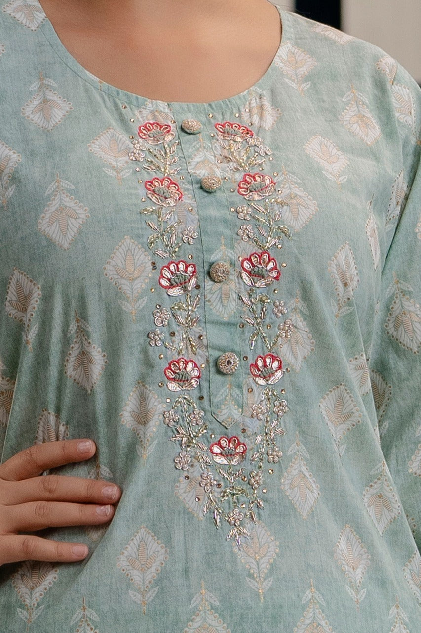 Mint Blossom 3-piece Suit Set